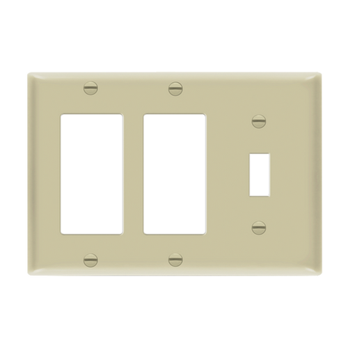 Enerlites 881132-I Combo Toggle/ Double Decorator Gfci Plate 3-Gang Iv