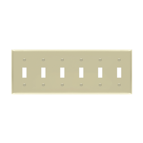 Enerlites 8816-I Toggle Switch Plate 6-Gang Iv