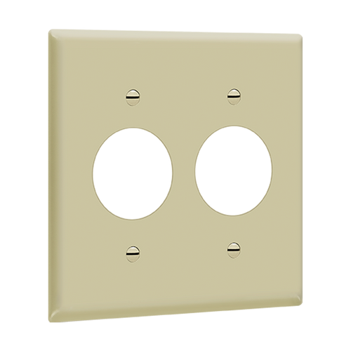 Enerlites 8852-I Single Receptacle Plate 1.406" Dia. Hole 2-Gang Iv Enerlites 8852-I Single Receptacle Plate 1.406" Dia. Hole 2-Gang Iv