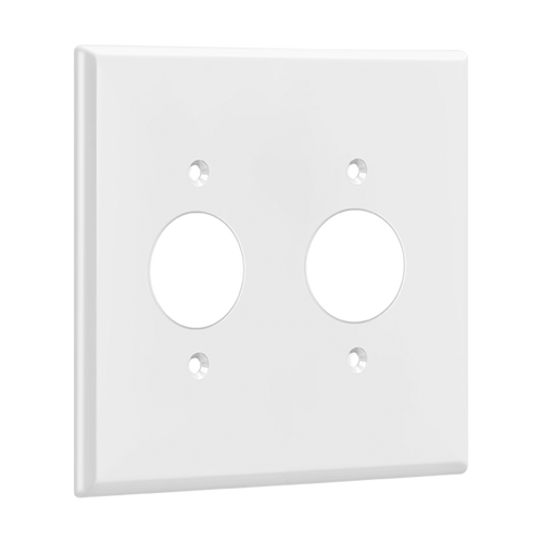 Enerlites 8852-W Single Receptacle Plate 1.406" Dia. Hole 2-Gang Wh