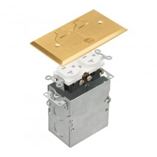 Enerlites 975507-C 1 G Floor Box Assembly With 20A Twr Duplex Receptacle (62040-Twr-W) Brass