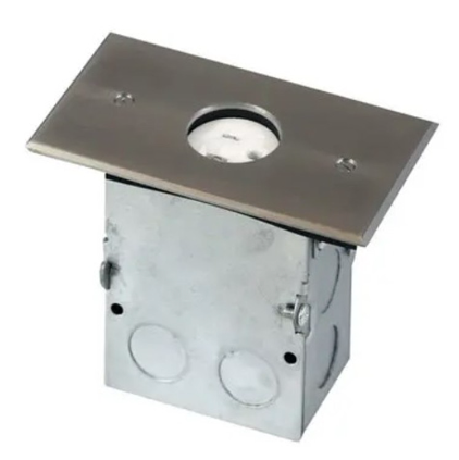 975547-SS - 1 G Floor Box Assembly With 20S Single Tr Receptacle (61200-Tr-W) Ss - Enerlites