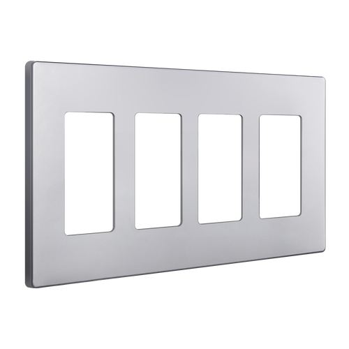 Enerlites SI8834-SV Commercial Snap In Screwless Decorator/Gfci Wall Plate 4 G Sv