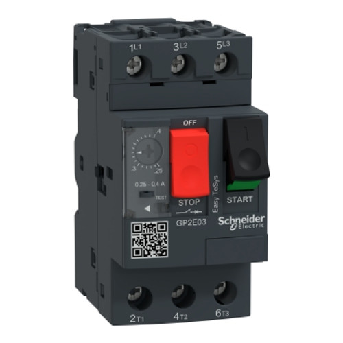 Schneider Electric GP2E03 Manual motor controller, Easy TeSys, 3P, 0.25-0.4 A, thermal magnetic, screw clamp terminals
