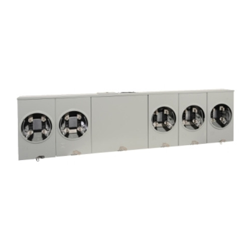 Schneider Electric UT5R2392TU Horizontal meter sockets, 5 ringless sockets, no bypass, 4 jaws, OH, UG, 200 A