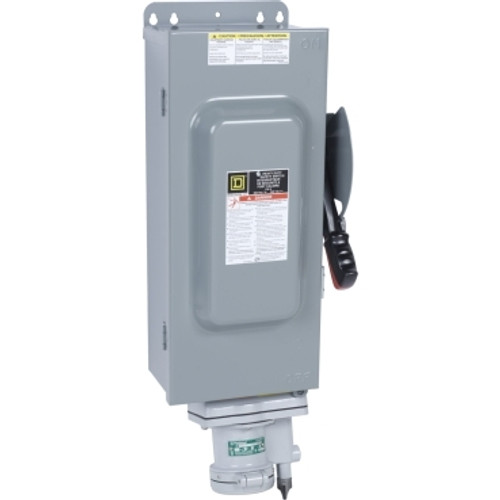 Schneider Electric H363AWA Safety switch, heavy duty, fusible, 100A, 600VAC/VDC, 3 poles, 75hp, NEMA 12K, appleton powertite receptacle