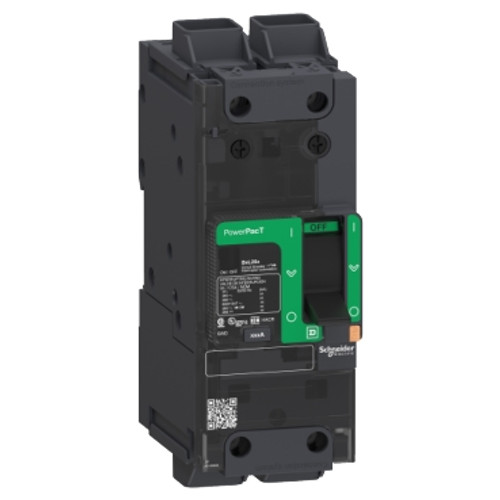 Schneider Electric BDL26030 Circuit breaker, PowerPact B, 30A, 2 pole, 600Y/347VAC, 14kA, lugs, thermal magnetic, 80%