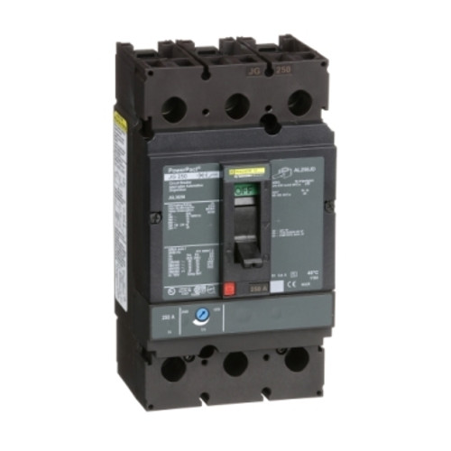 Schneider Electric JGL36250 Circuit breaker, PowerPact J, 250A, 3 pole, 600VAC, 18kA, lugs, thermal magnetic, 80%