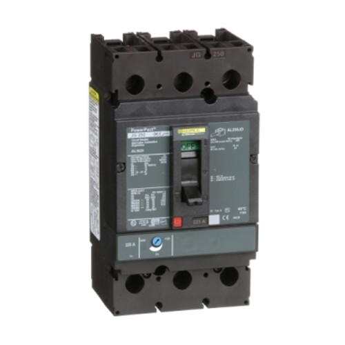 Schneider Electric JGL36225 Circuit breaker, PowerPact J, 225A, 3 pole, 600VAC, 18kA, lugs, thermal magnetic, 80%