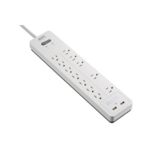 PH12U2W Schneider Electric PH12U2W APC Home Office SurgeArrest 12 Outlets with 2 USB charging ports 5V, 2.4A in total, 120V White