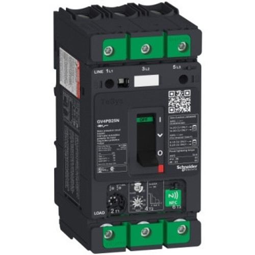 GV4PB25N Schneider Electric GV4PB25N Motor circuit breaker, TeSys Deca, 3P, 25A, Icu 50kA, thermal magnetic, multifunction, UL489