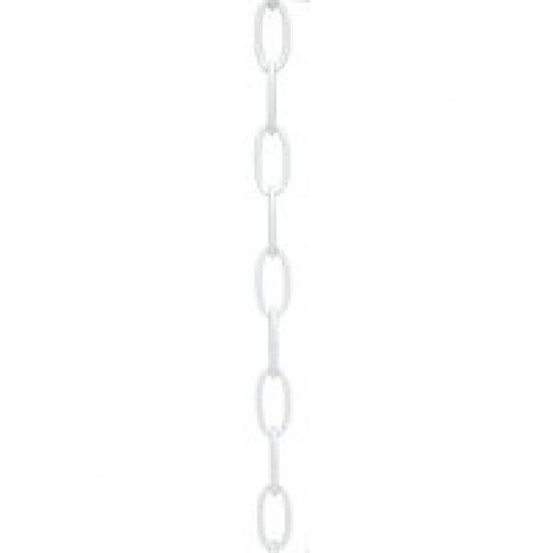 Satco 25-1072 8 Ga. Chain; Textured White Finish; 1-1/2 in.; Link Len; 7/8 in.; Link Wid; 1/8 in.; Thick; 1 yd. Len; 24 yd./Ctn; 35lbs Max