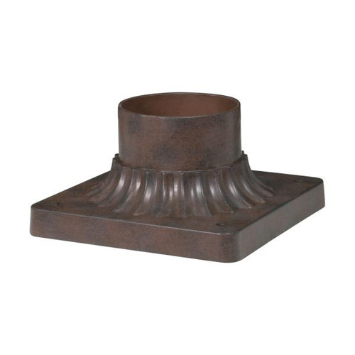 Satco 25-1203 Aluminum Post Base; Old Bronze Finish; 6 in.; Square; Pier Mount Base