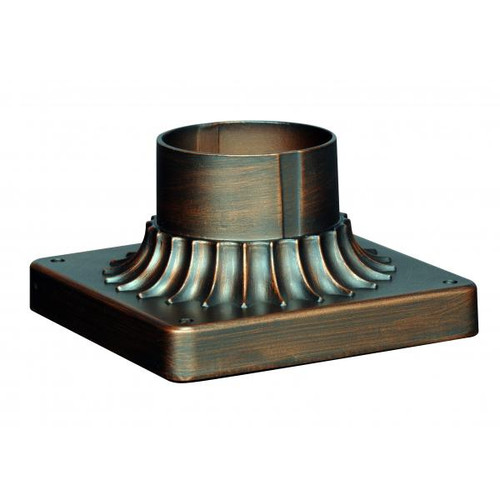 Satco 25-5615 Aluminum Post Base; Classic Bronze Finish; 6 in.; Square; Vega Pier Mount Base