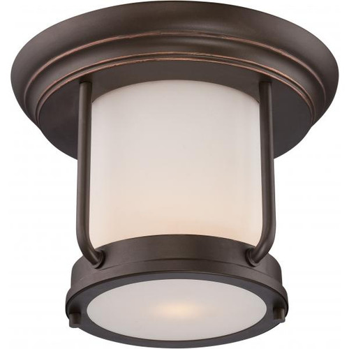 Satco 62-633 Bethany; LED Outdoor Flush Fixture with Satin White Glass
