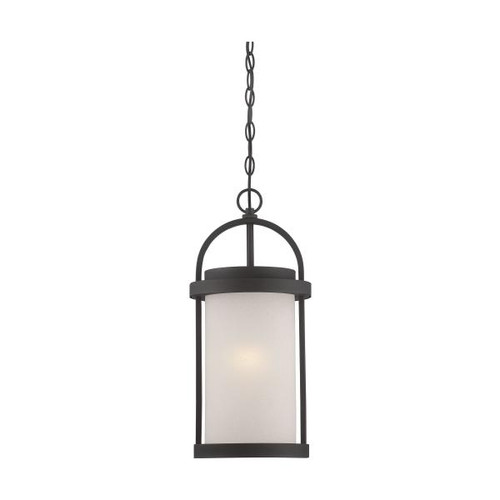 Satco 62-655 Willis; LED Outdoor Hanging with Antique White Glass