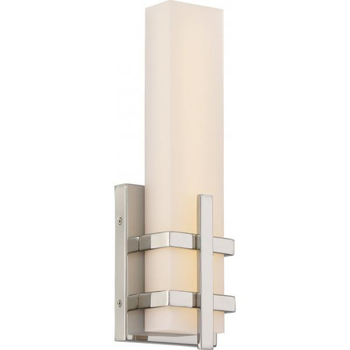 Satco 62-871 Grill; Single LED Wall Sconce; Polished Nickel Finish