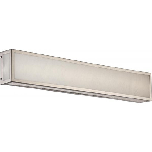 Satco 62-896 Crate; 24 in.; LED Vanity Fixture with Gray Marbleized Acrylic Panels; Brushed Nickel Finish