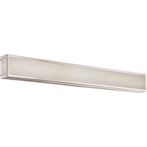 Satco 62-897 Crate; 36 in.; LED Vanity Fixture with Gray Marbleized Acrylic Panels; Brushed Nickel Finish