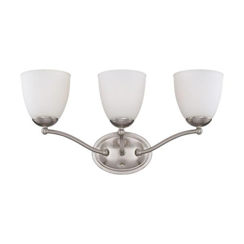 Satco 60-5033 Patton; 3 Light; Vanity Fixture with Frosted Glass