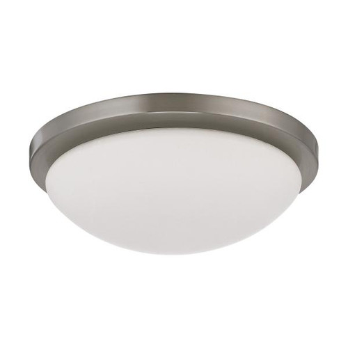 Satco 62-1042 Button LED 11 in.; Flush Mount Fixture; Brushed Nickel Finish; LED Module Included