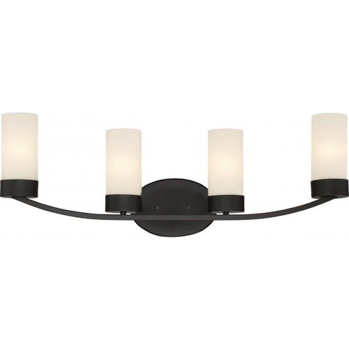 Satco 60-6324 Denver; 4 Light; Vanity Fixture; Mahogany Bronze Finish