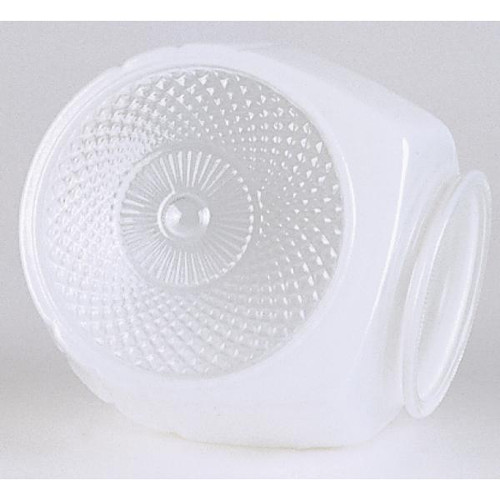 Satco 50-111 White/Clear Glass Bath Shade; 5-1/4 in.; Diameter; 3-1/4 in.; Fitter; 4-1/2 in.; Height; 5-13/16 in.; Depth