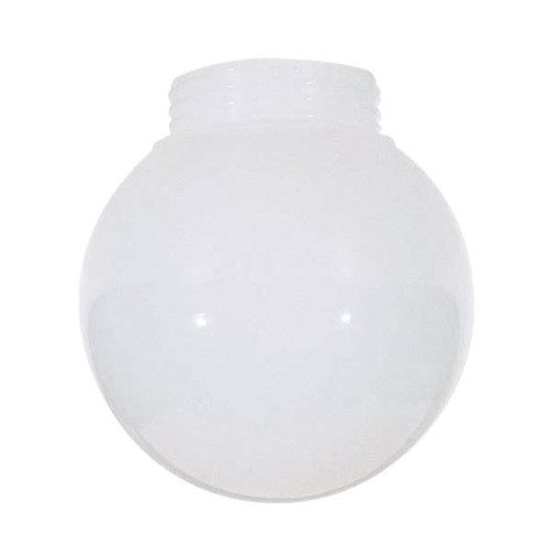 Satco 50-727 Lexan White Ball; 6 in.; Diameter; 3-11/64 in.; Screw Fitter