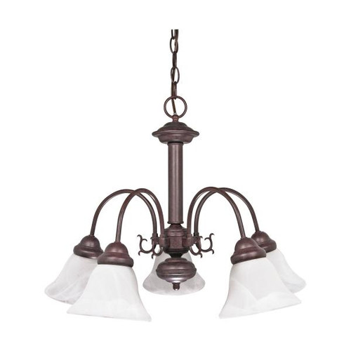 Satco 60-183 Ballerina; 5 Light; 24 in.; Chandelier with Alabaster Glass Bell Shades