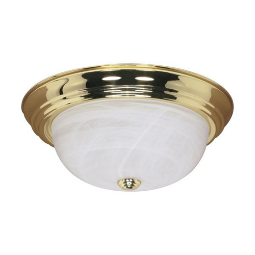 Satco 60-215 3 Light; 15 in.; Flush Mount; Alabaster Glass