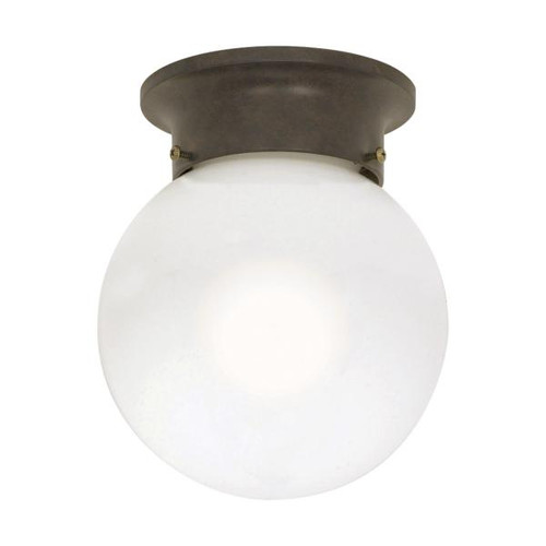 Satco 60-247 1 Light; 6 in.; Ceiling Mount; White Ball