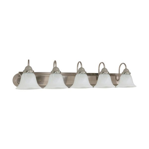 Satco 60-323 Ballerina; 5 Light; 36 in.; Vanity with Alabaster Glass Bell Shades