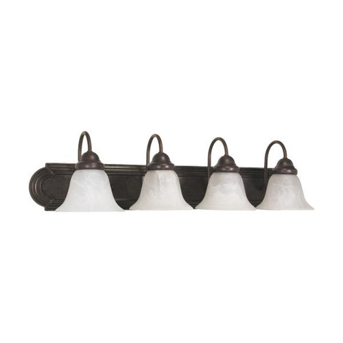 Satco 60-326 Ballerina; 4 Light; 30 in.; Vanity with Alabaster Glass Bell Shades
