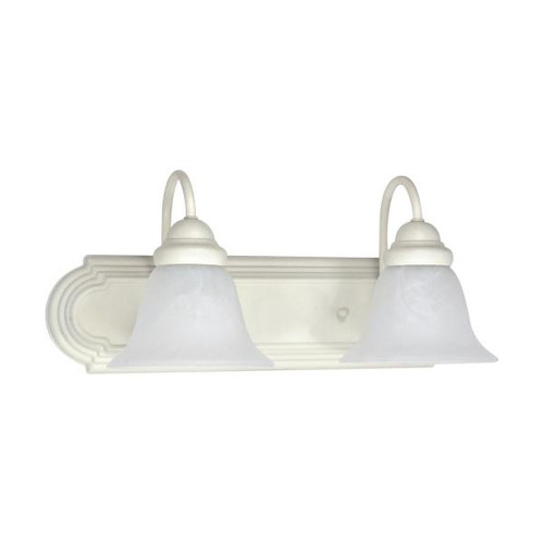 Satco 60-332 Ballerina; 2 Light; 18 in.; Vanity with Alabaster Glass Bell Shades