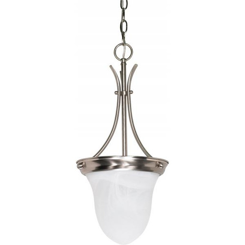 Satco 60-394 1 Light; 10 in.; Pendant; Alabaster Glass Bell