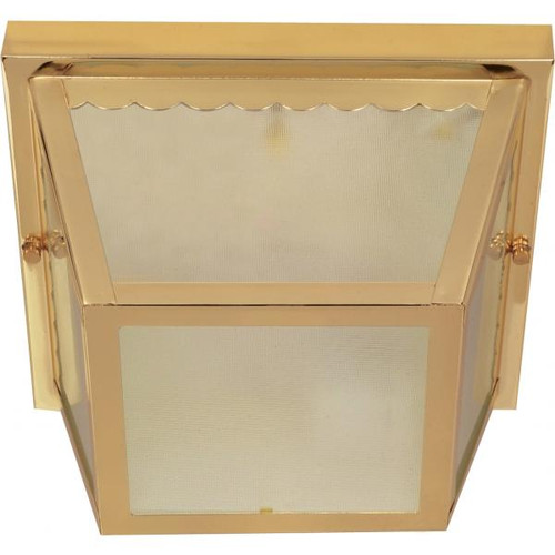Satco 60-471 2 Light; 10 in.; Carport Flush Mount with Textured Frosted Glass