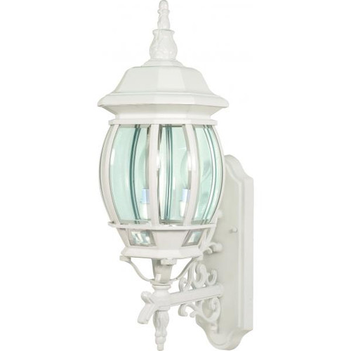 Satco 60-888 Central Park; 3 Light; 22 in.; Wall Lantern with Clear Beveled Glass