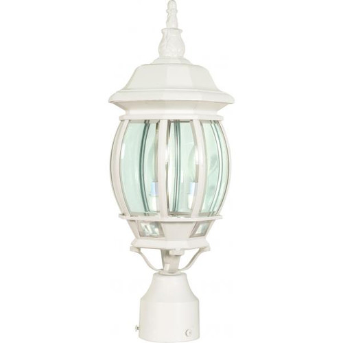 Satco 60-897 Central Park; 3 Light; 21 in.; Post Lantern with Clear Beveled Glass
