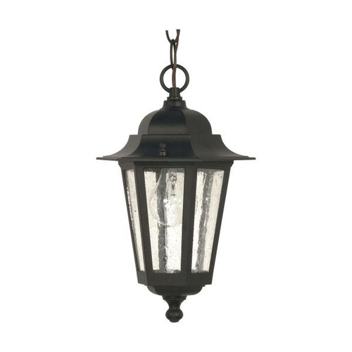 Satco 60-993 Cornerstone; 1 Light; 13 in.; Hanging Lantern with Clear Seed Glass