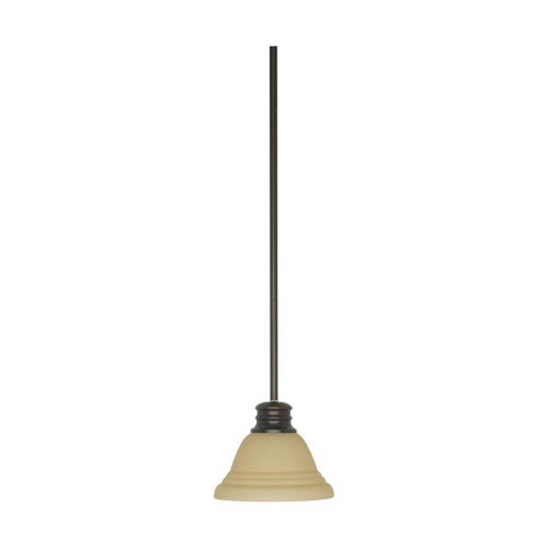 Satco 60-1277 Empire; 1 Light; 7 in.; Mini Pendant with Champagne Linen Washed Glass