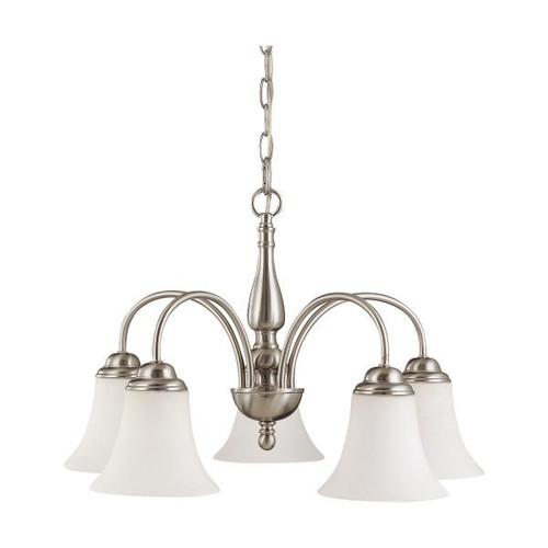 Satco 60-1822 Dupont; 5 Light; 21 in.; Chandelier with Satin White Glass