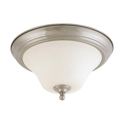 Satco 60-1825 Dupont; 2 Light; 13 in.; Flush Mount with Satin White Glass
