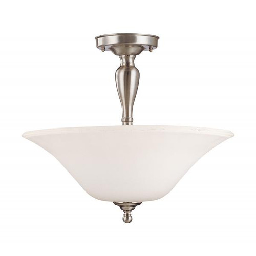 Satco 60-1827 Dupont; 3 Light; Semi-Flush with Satin White Glass