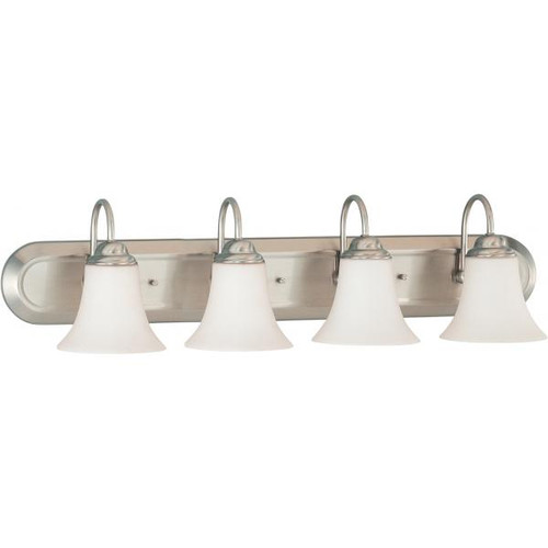 Satco 60-1835 Dupont; 4 Light; Vanity with Satin White Glass
