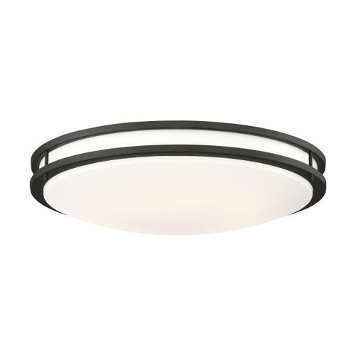 Satco 62-1738 Glamour LED 24 inch; Flush Mount Fixture; Black Finish; CCT Selectable 3K/4K/5K