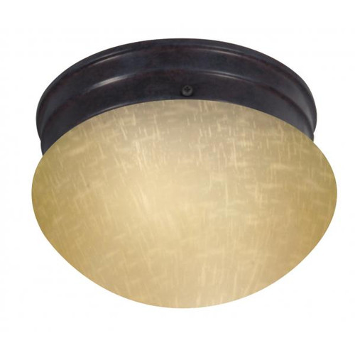 Satco 60-2642 8 in.; Mushroom Mahogany Bronze Champagne Linen Glass Incandescent