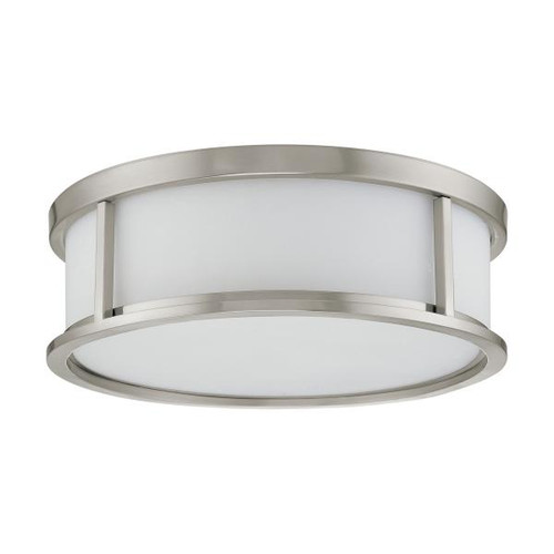 Satco 60-2864 Odeon; 3 Light; 17 in.; Flush Dome with Satin White Glass