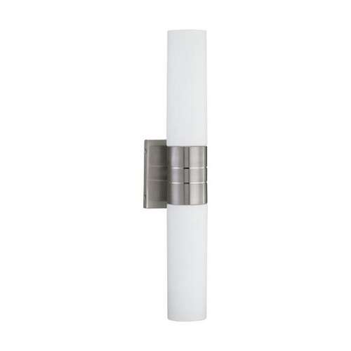 Satco 60-2936 Link; 2 Light; (Vertical) Tube Wall Sconce with White Glass