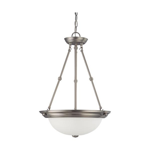 Satco 60-3247 3 Light; 15 in.; Pendant with Frosted White Glass