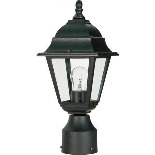 Satco 60-3456 Briton; 1 Light; 14 in.; Post Lantern with Clear Glass; Color retail packaging
